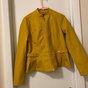 Faux Peplum leather jacket